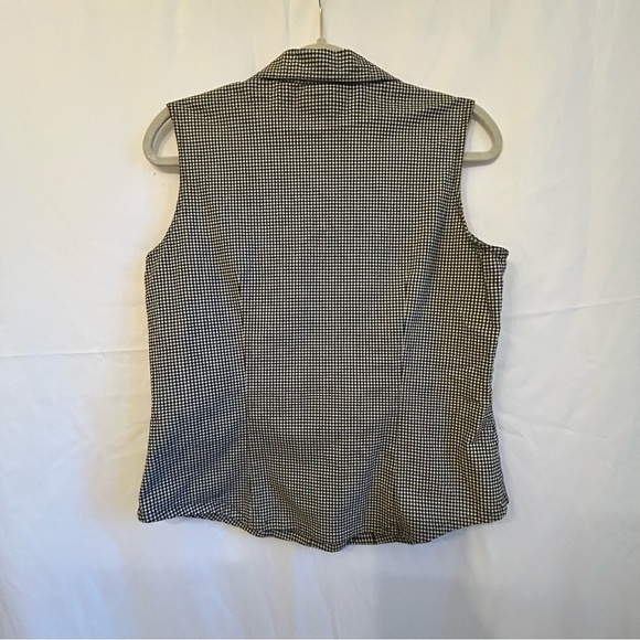 Rafaella Black White Check Sleeveless Button Front Blouse | Size 12 - Picture 4 of 8